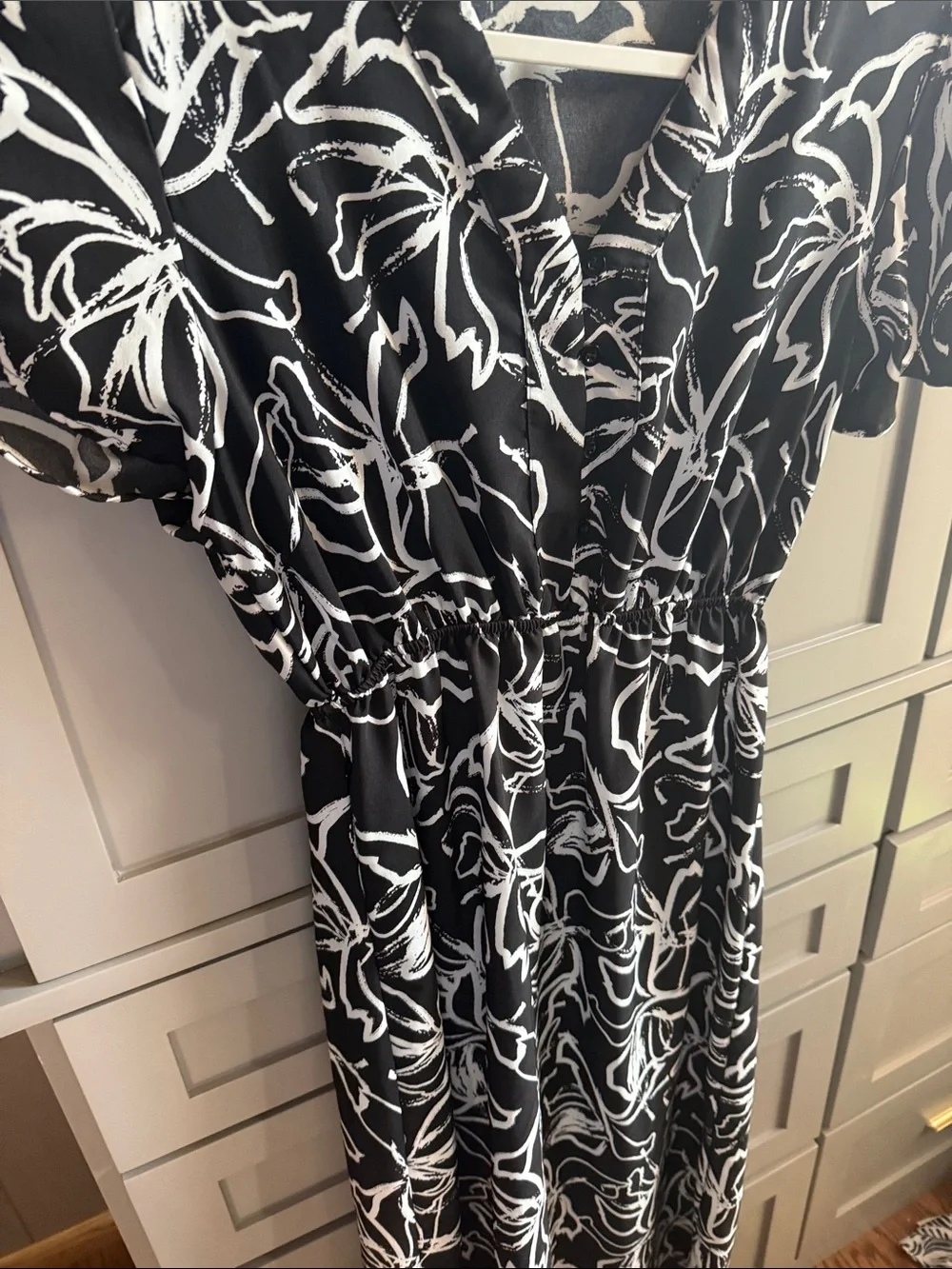 Seven Islands Black & White Floral Maxi Dress - Women